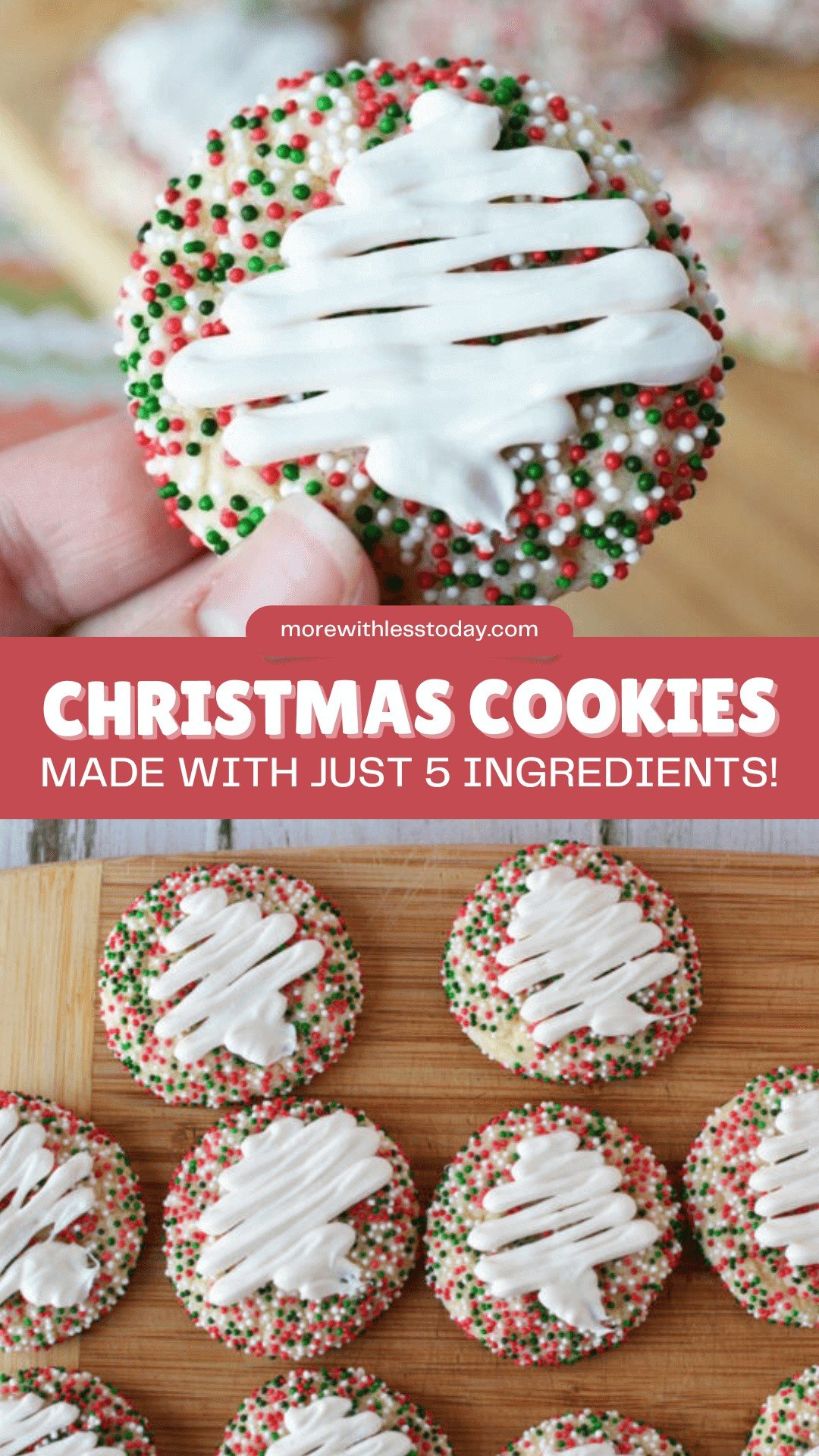 PIN for Easy Christmas Cookies Recipe with 5 Ingredients (1)