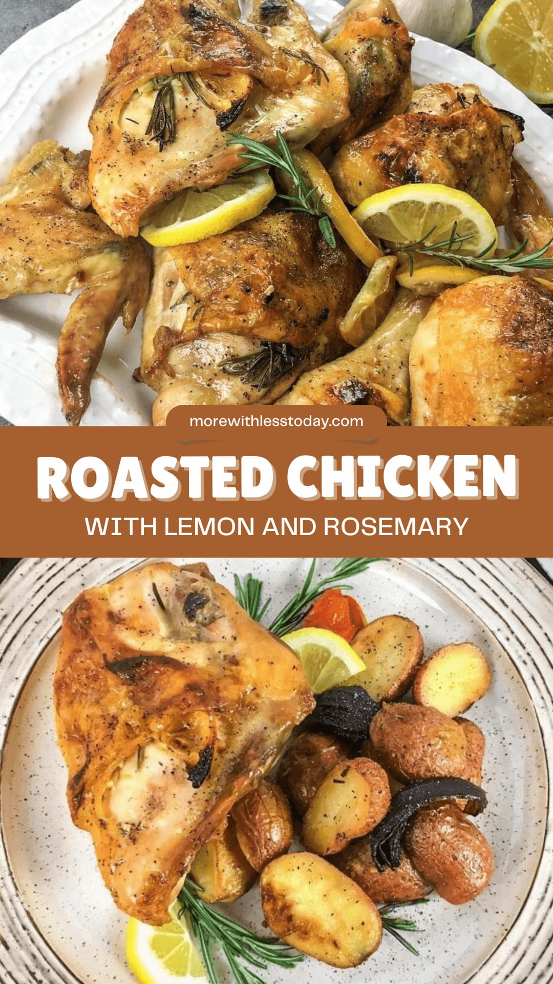 PIN for Roasted Chicken Recipe with Lemon and Rosemary
