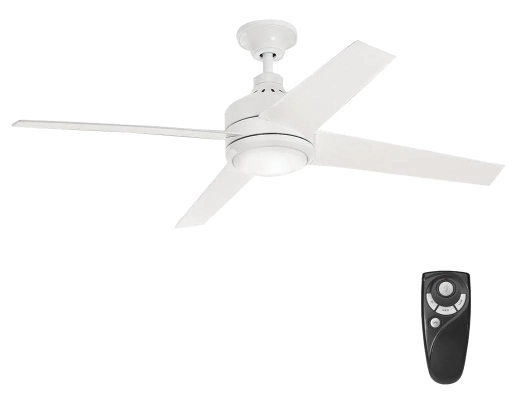 Mercer 52 in. Integrated LED Indoor White Ceiling Fan with Light Kit and Remote Control