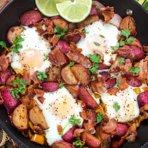 Southwestern Keto and Low Carb Breakfast Skillet Recipe Poster