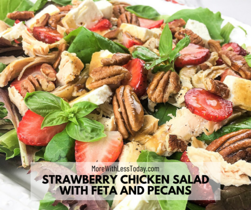 Strawberry Chicken Salad with Feta and Pecans Recipe FB image
