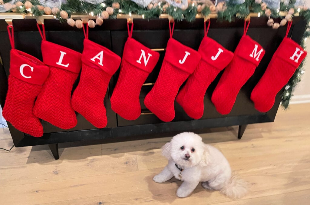 Holiday Time Monogram Letter Knit Christmas Stocking, Red, 20" from Walmart