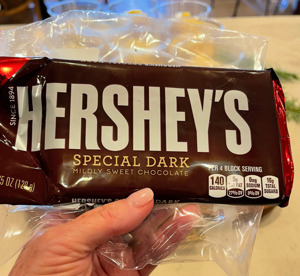 Hershey's Chocolate Bar frozen for Individual Trifle Desserts 