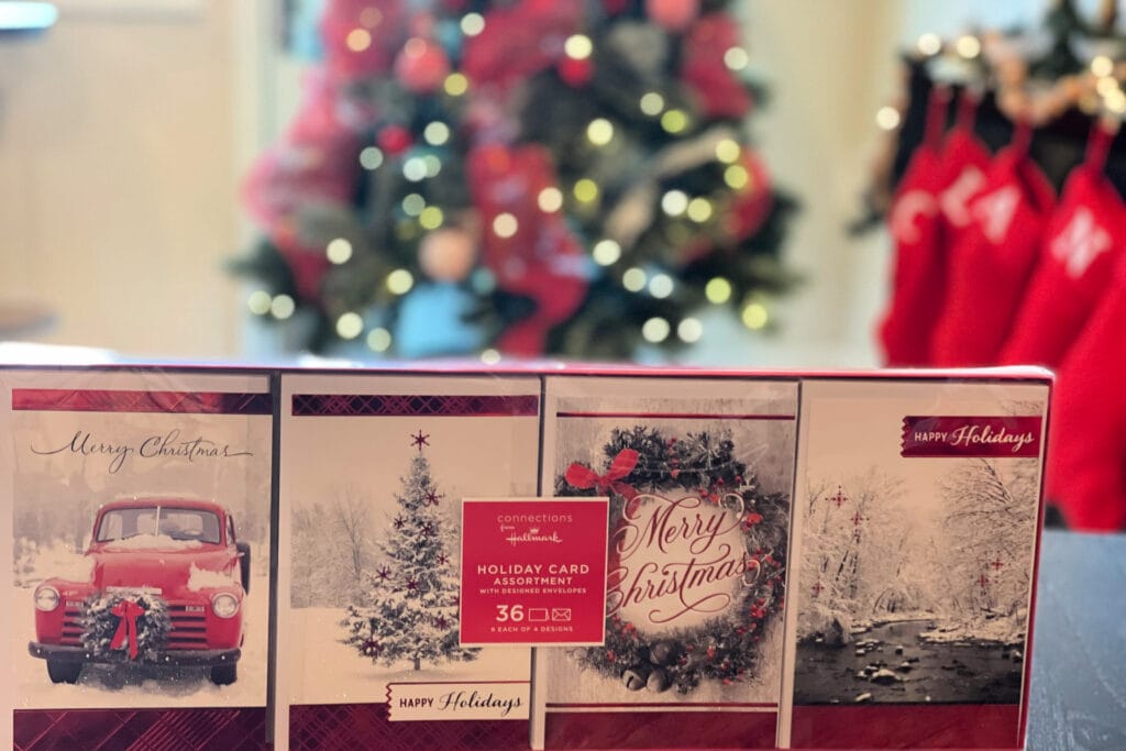 holiday card assortment from Hallmark, purchased at Walmart