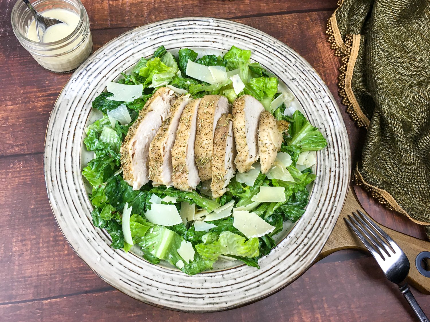 Chicken Caesar Salad with Homemade Dressing Recipe