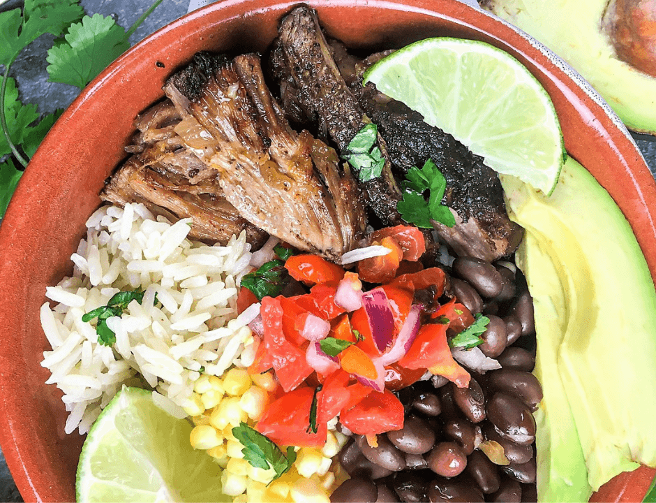 Easy Pork Carnitas Burrito Bowls