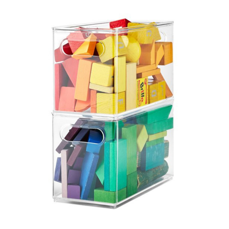 Everything Narrow Bin, Plastic Modular Storage System, 2 Pack