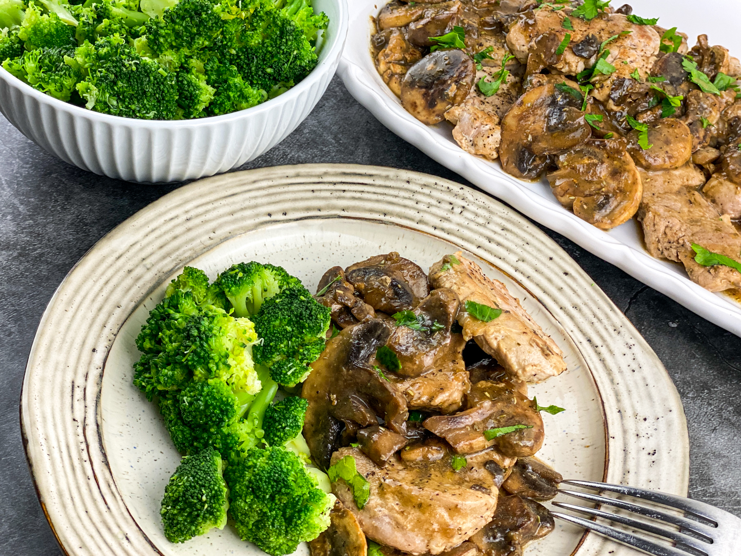 Pork Scallopini with Mushrooms and Gravy Recipe