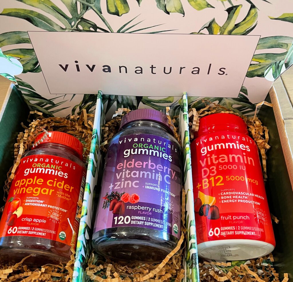 Viva Naturals gummy supplements in a box