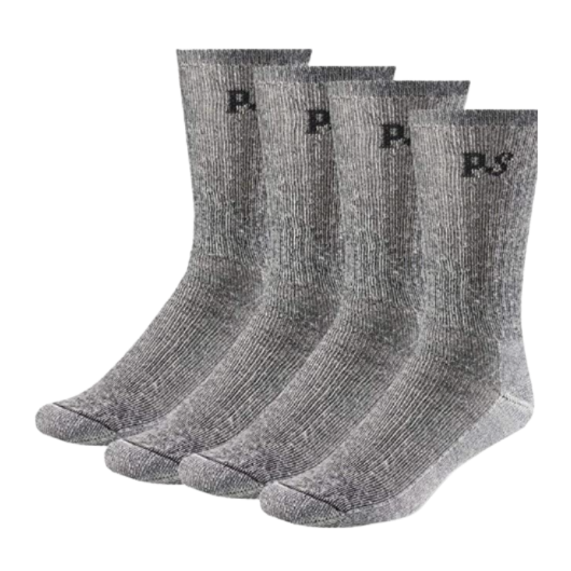 4 pairs of gray Merino wool crew socks from PEOPLE SOCKS