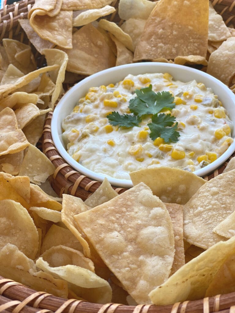 Big Game Party Dips and Appetizers - Corn Dip with Mexican-Syle Sour Cream
