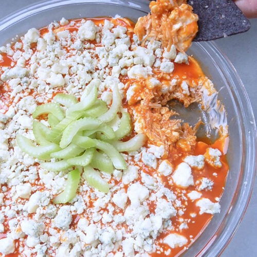 Big Game Party Dips and Appetizers - Easy Buffalo Chicken Dip