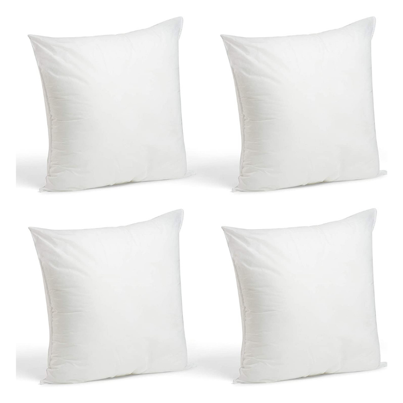 White Foamily Throw Pillows Insert Set of 4 Made in USA