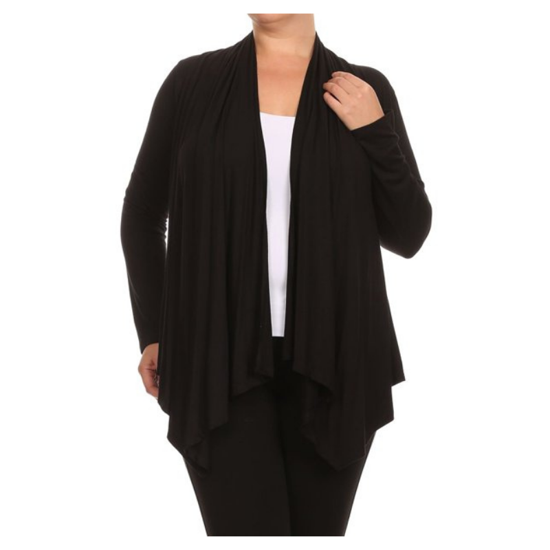 Black Lightweight Soft Basic Cardigan from MOA Collection