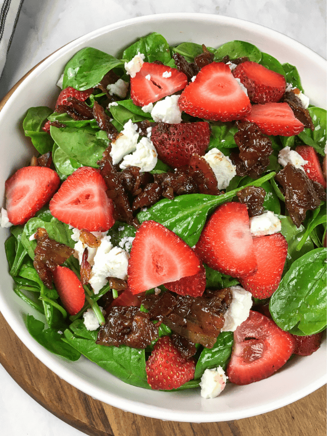 Salad with Spinach and Warm Bacon Dressing Recipe
