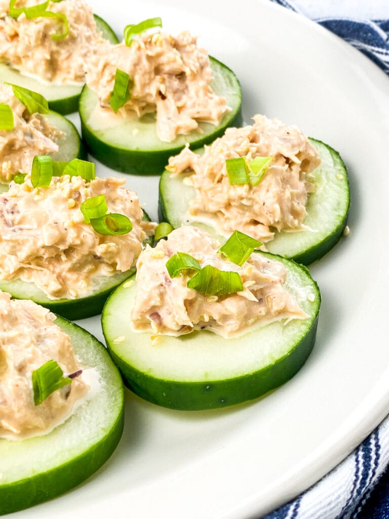 Big Game Party Dips and Appetizers - Spicy Tuna Cucumber