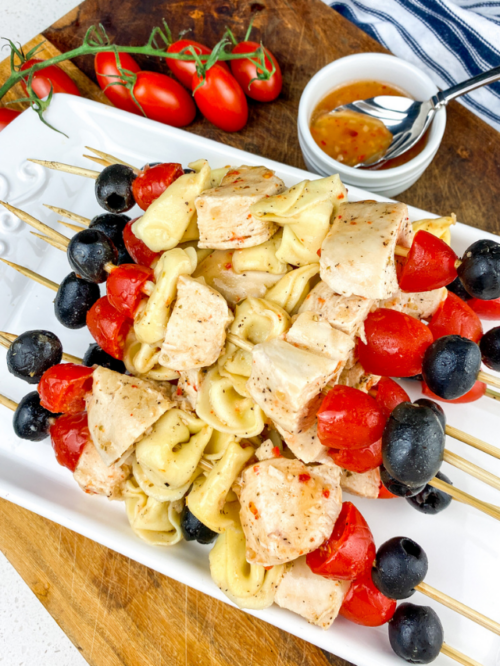 Chicken Tortellini Skewers recipe poster