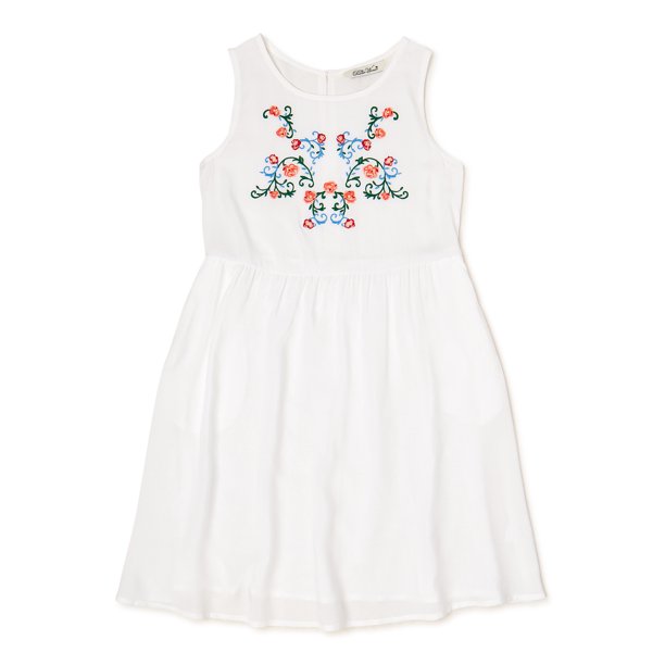 Girls’ Mommy & Me Fit and Flare Dress - White
