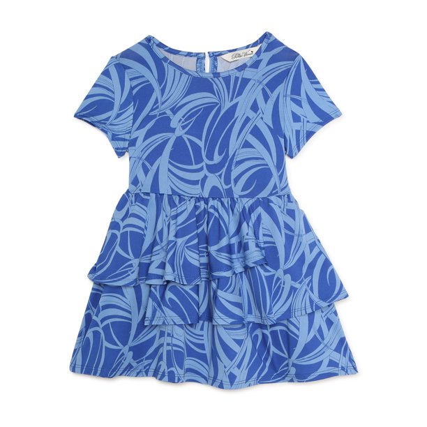 Girls’ Mommy & Me Ruffle Knit Dress - Blue Gusto
