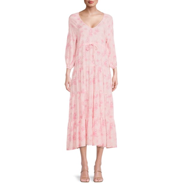 The Pioneer Woman Women's Mommy & Me Printed Tiered Maxi Dress - Soft Pink