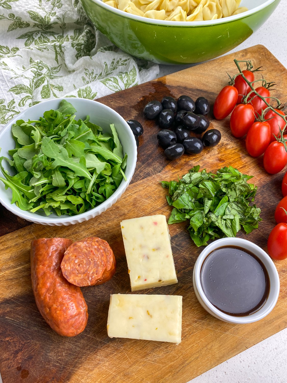 Tortellini Antipasto Pasta Salad ingredients