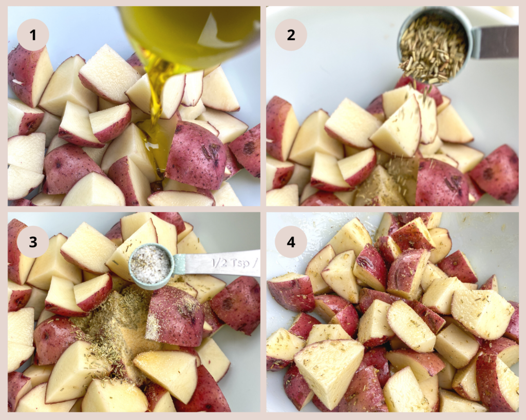 air fryer red potatoes process