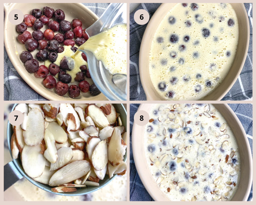 cherry almond clafoutis process