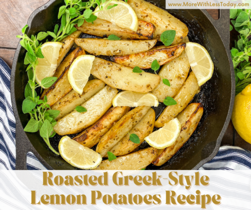 roasted greek-style lemon potatoes recipe - fb image