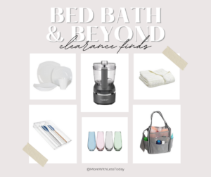 Bed Bath and Beyond clearance finds collage of available items