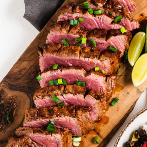 Grilled Lime Flat Iron Steak Recipe poster