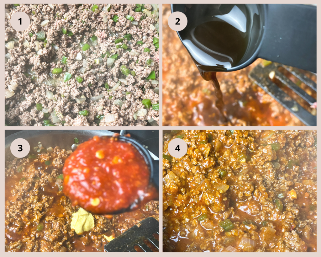Homemade Sloppy Joes meat process