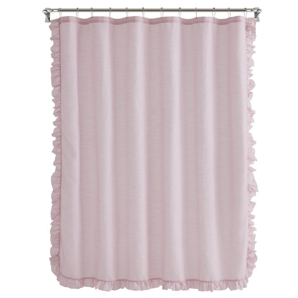 Lancaster Blush Chambray Polyester Shower Curtain