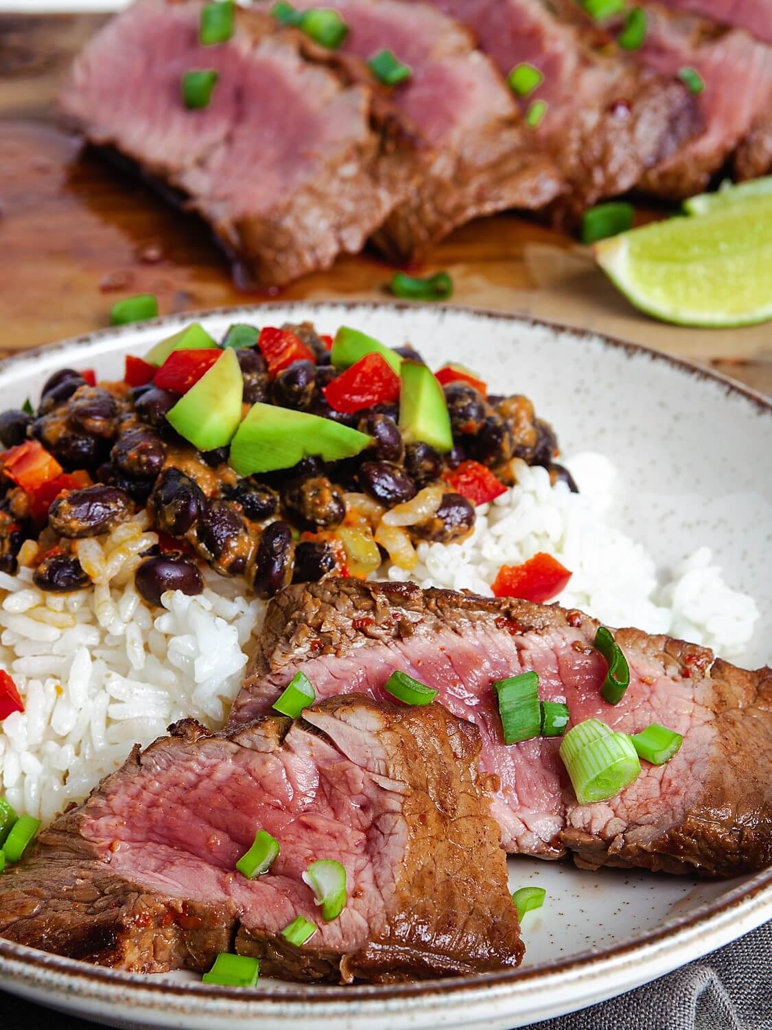 Steak with rice