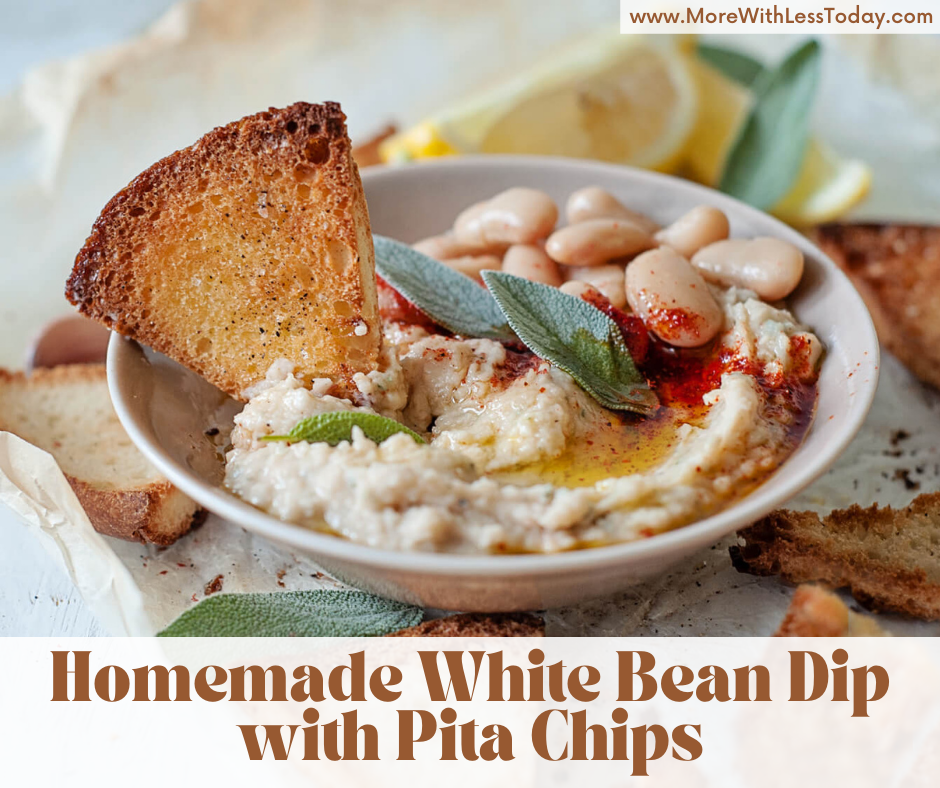 Homemade White Bean Dip with Pita Chips