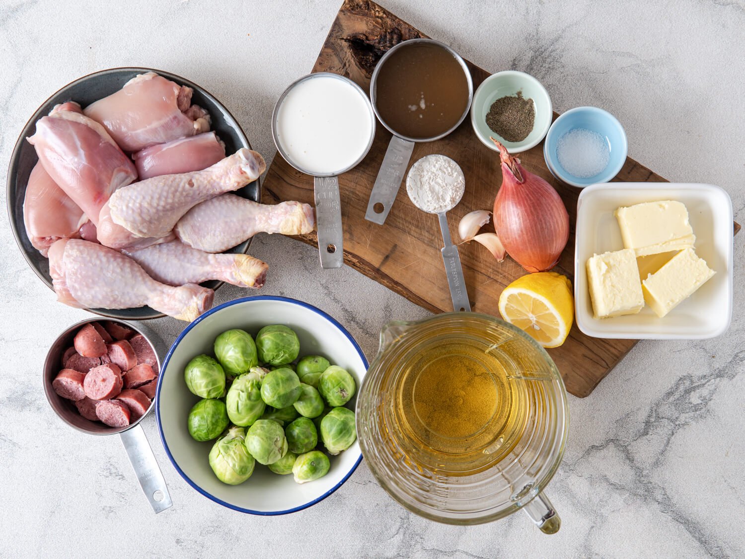 Ingredients for Coq Au Vin with White Wine recipe