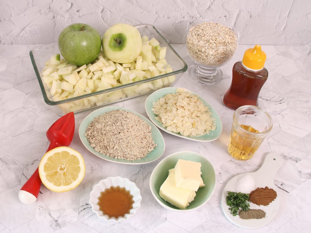 Ingredients for Easy Cinnamon Apple Crisp