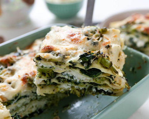 Spinach and Broccoli Lasagna