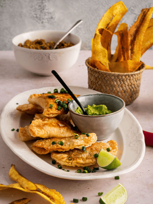Beef Patty Pies (like Empanadas) with Fried Plantain Chips story cover
