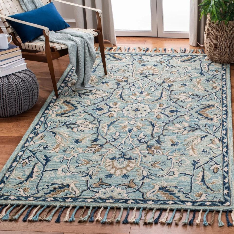 Handmade Blossom Rosalee Modern Floral Wool Rug