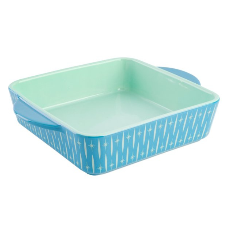 Retro Renegade Teal 8x8 Stoneware Square Baker