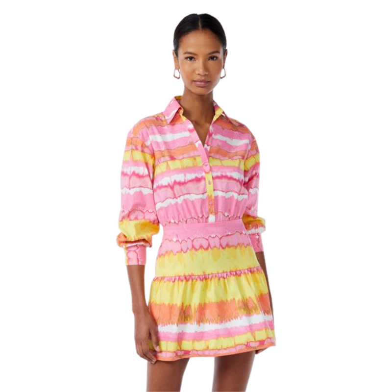 Scoop Women's Collared Shirt Dress with Long Sleeves