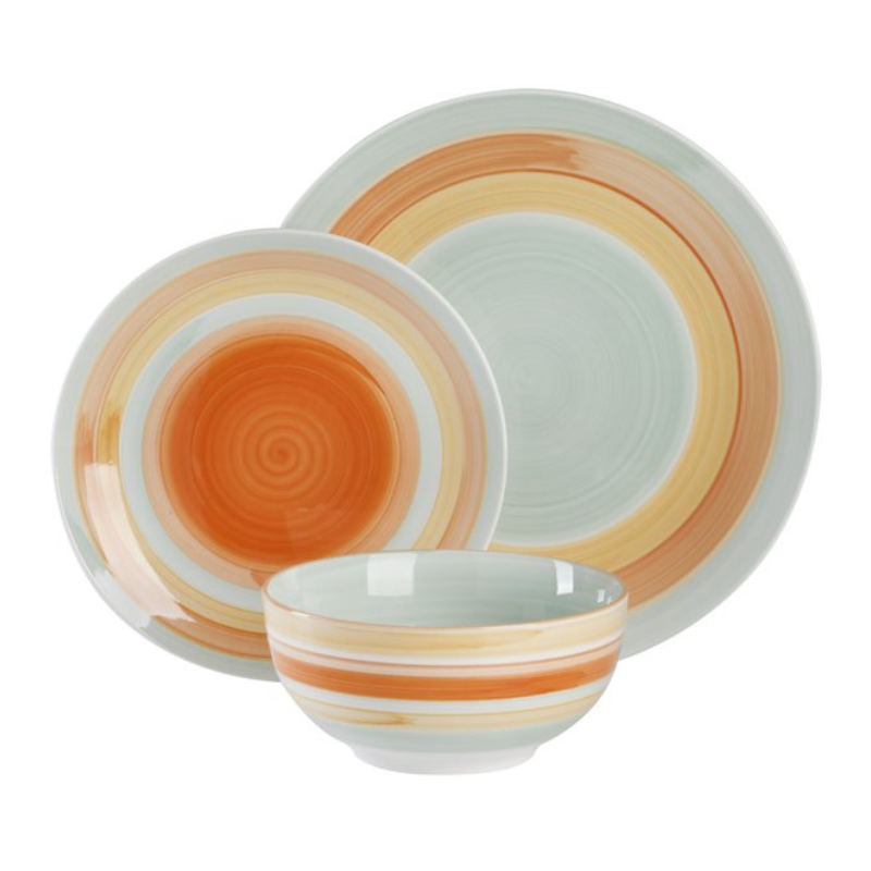 Wanda June Home Vintage Stripe 12-Piece Porcelain Dinnerware Set