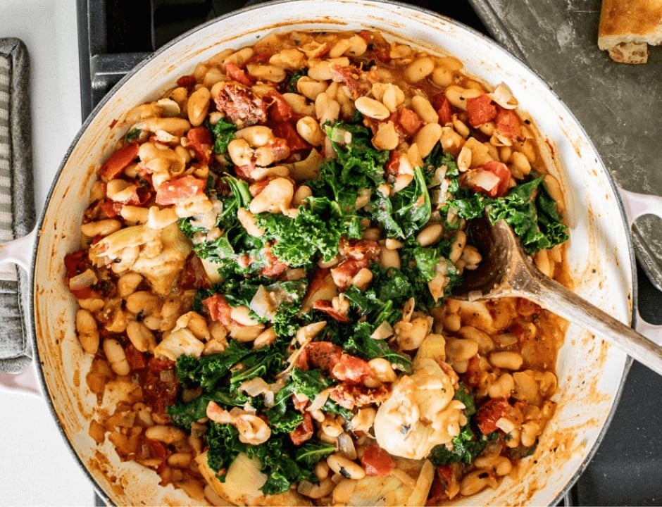 White Beans and Kale Skillet Meal - Plant-Based Meal Ideas