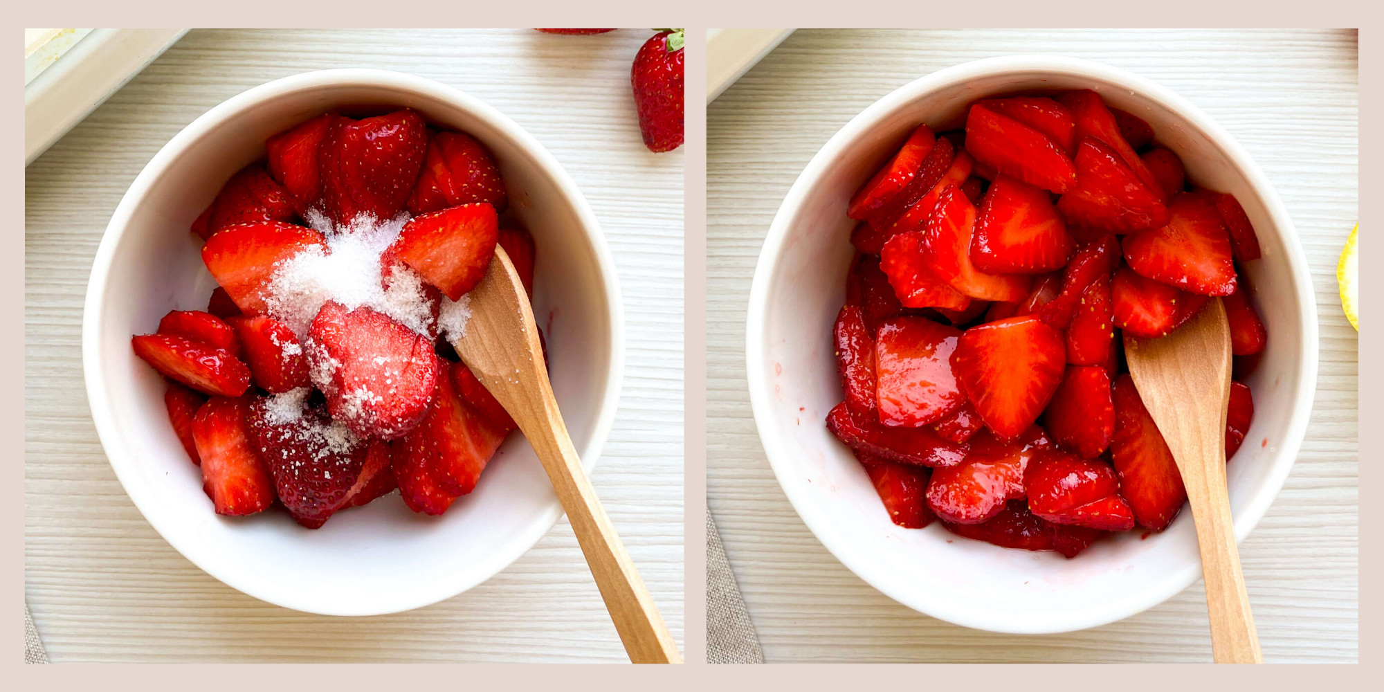 macerating fresh sliced straberries