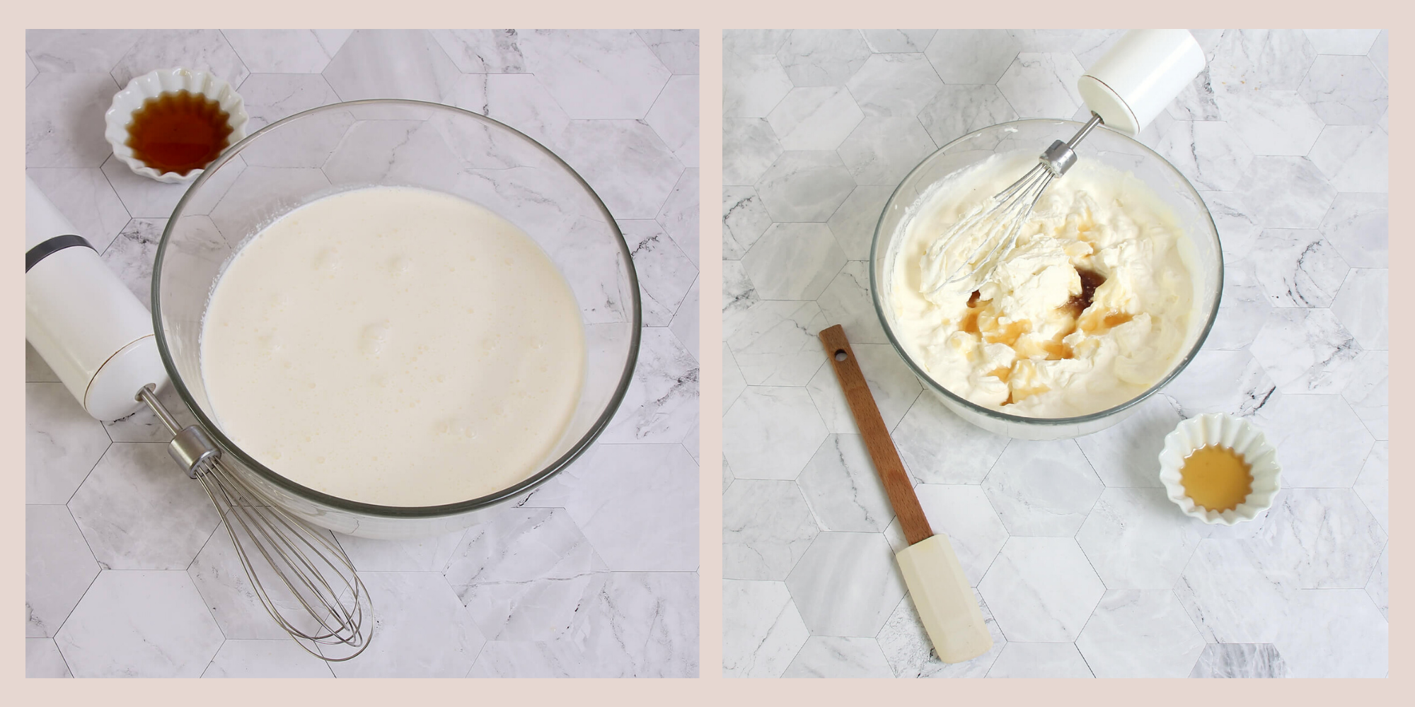 making the maple whipped cream