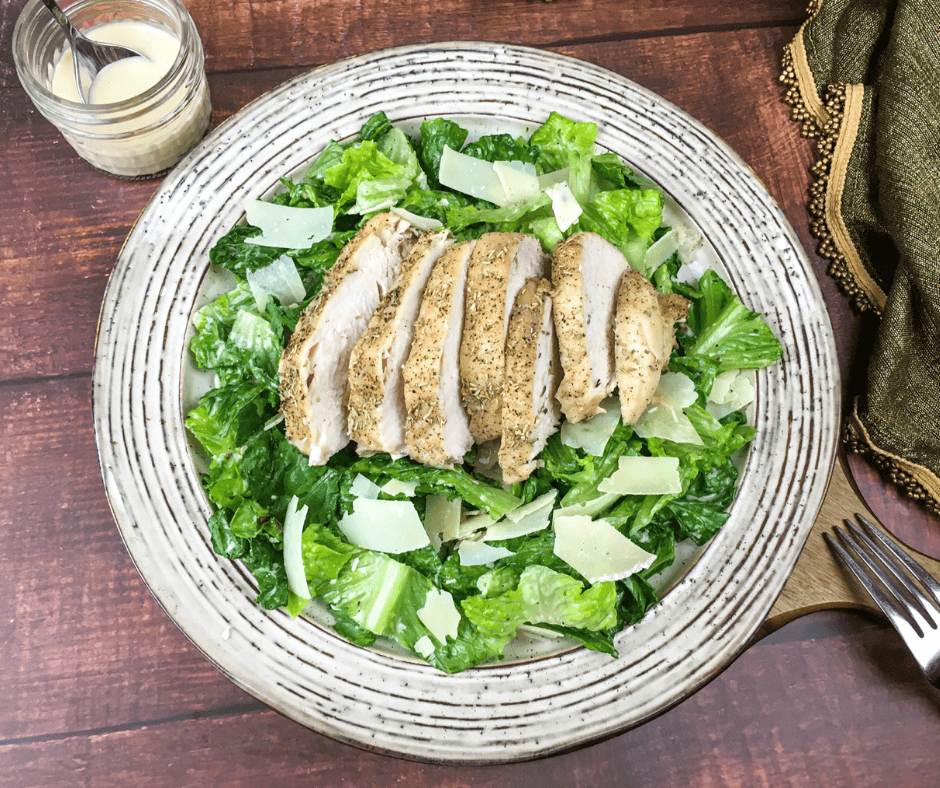 Chicken Caesar Salad with Homemade Dressing