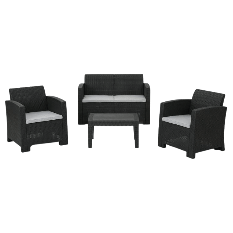 Daytona 4pc Faux Wicker Chat Set - patio furniture on clearance