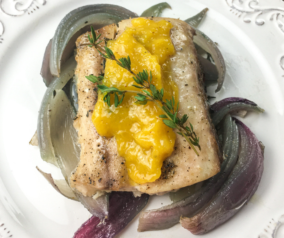 Mahi-Mahi Fish with Roasted Mango Chipotle Sauce