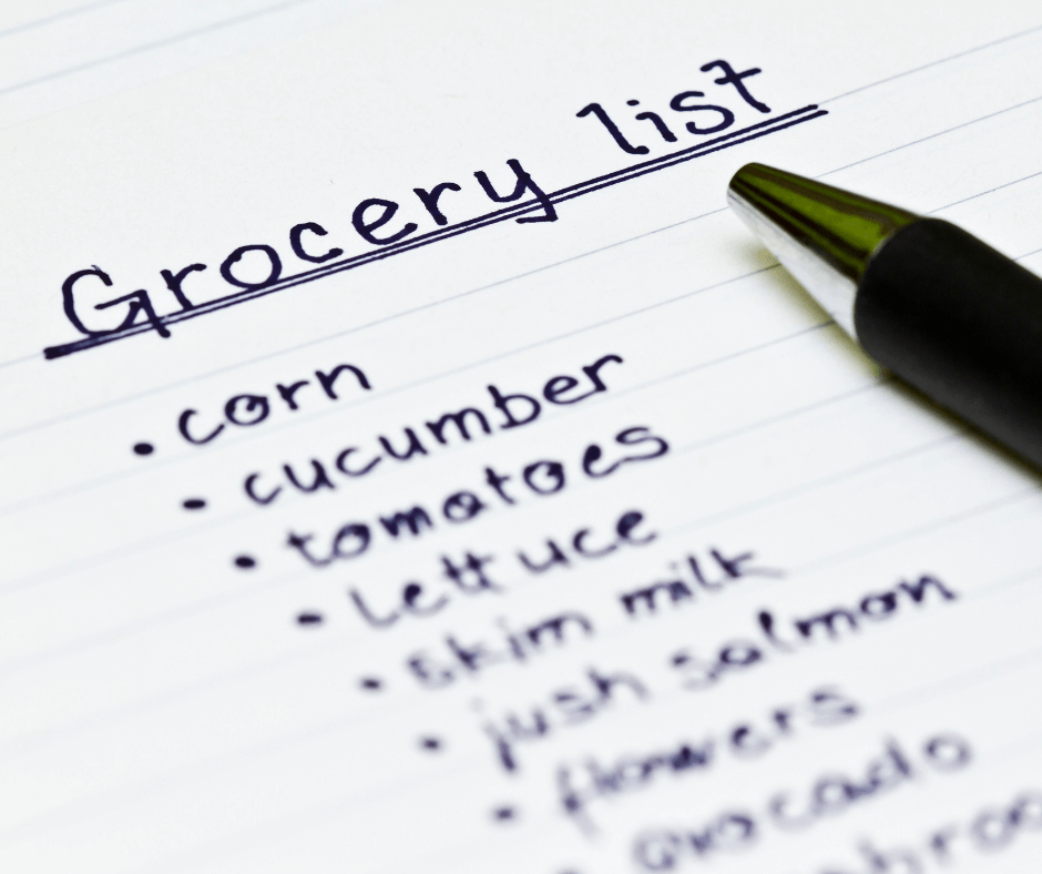 A grocery list