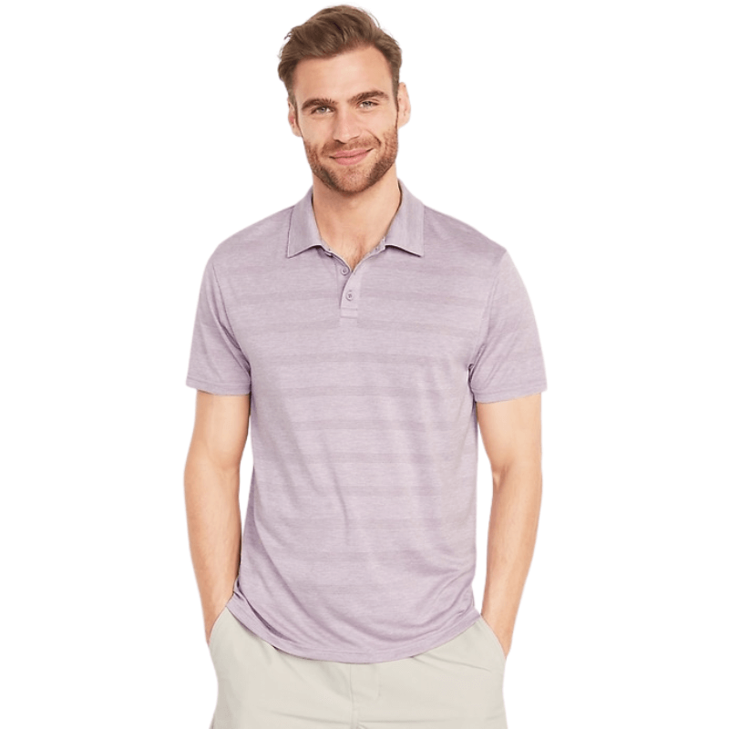 Go-Dry Cool Textured-Stripe Core Polo Shirt - old navy outlet and old navy clearance